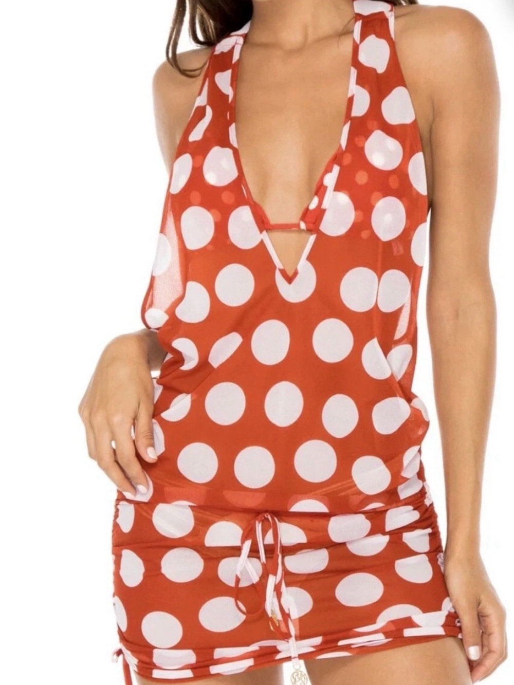 NWT - Luli Fama MACARENA- T-Back Mini Dress / Swim Cover-Up